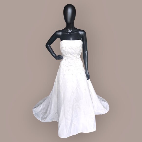 Nu Mode Dresses & Skirts - Ivory Strapless Embroidered A-Line Wedding Gown - Nu Mode